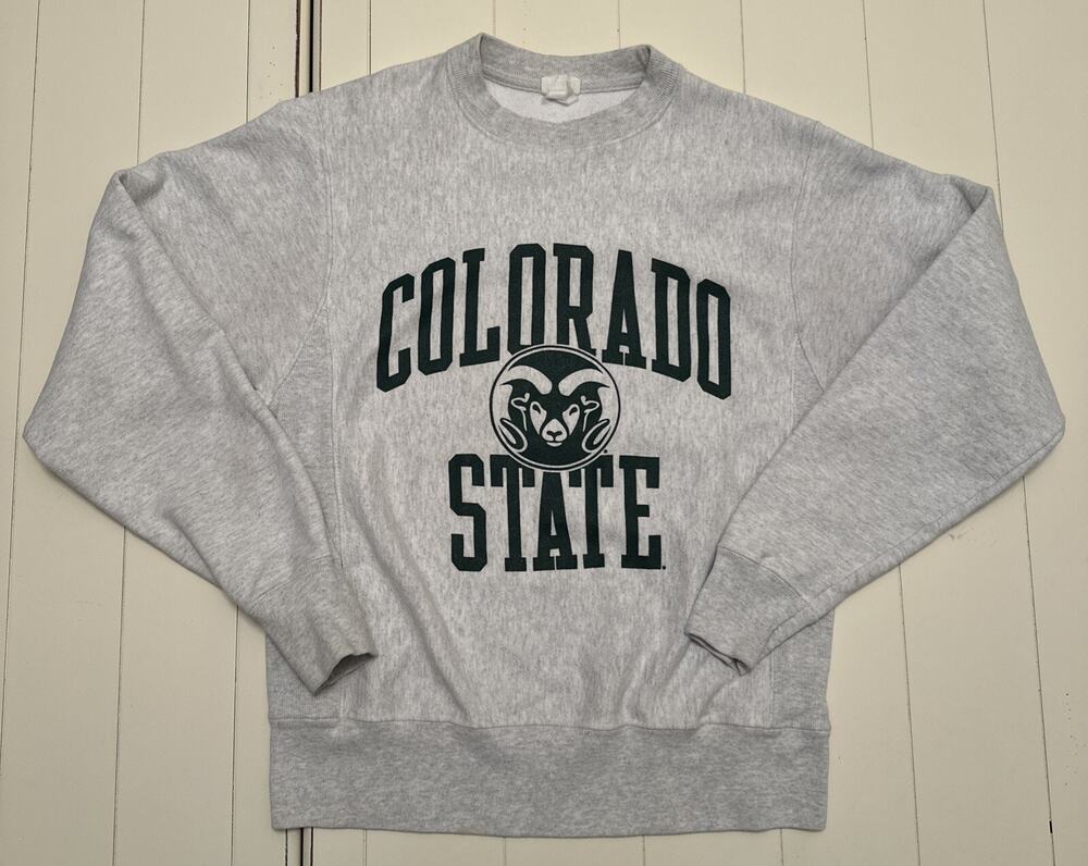 Colorado State Champion Reverse Weave Sweatshirt Men Small Gray Pullover Vintage